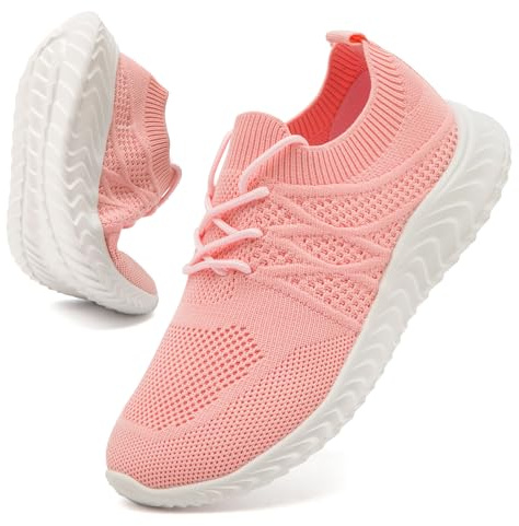 UNQWQZ Zapatillas Mujer Moda Running Deporte Ultraligero Sneakers Mujer Cómodas Zapatillas Caminar Correr Tennis Zapatillas para Andar Caminar Voleibol Rosa 39