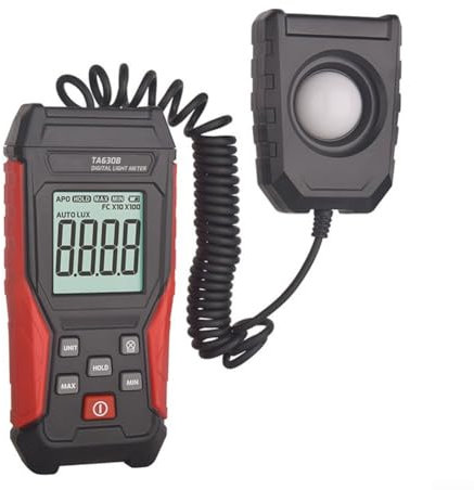 Sileduove Lux mètre numérique, avec test de rétroéclairage de température ambiante pour photographie, plantes, lumière LED, arrêt automatique, 1 luxmètre numérique, 1 manuel d'utilisation (français