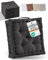 Beautissu 4er Set Bodenkissen Sitzkissen 50x50 cm - Dickes Matratzenkissen 10cm - 100% Baumwolle Stuhlkissen Indoor & Outdoor Sitzkissen Boden Tragegriff extra Dicke Sitzauflagen Anthrazit - Mila