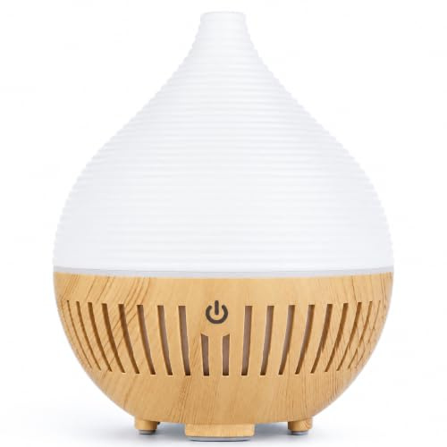 AiQInu Diffuseur d'Huile Essentielle, 160ml Ultrasonique Diffuseur Huiles Essentielles Electrique, 7 Couleurs LED Humidificateur d'air, Arrêt Automatique pour Chambre, Spa, Yoga, Massage
