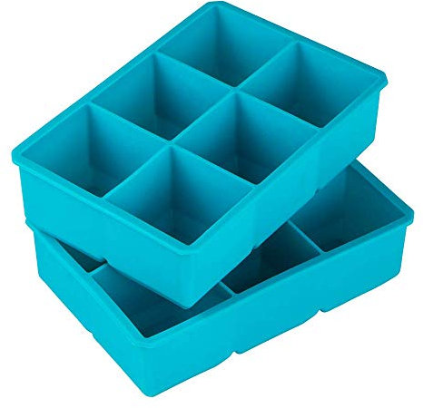 Webake Eiswürfelform Silikon Groß XXL Eckig Eiswürfel Form 2 Stück 5 x 5 cm Eiswürfelbehälter 6er Eiswürfelformen Silikonform Ice Cube Tray für Bier Cocktails Whisky