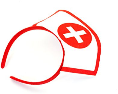 Oblique Unique® Krankenschwester Haarreifen weiß/rot mit Kreuz - sexy Nurse