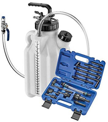 ASTA Druckluft Öl-Einfüllgerät 10L Öleinfüller ATF Getriebe-Öl mit 13 Adaptern