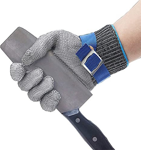 WXYZ Guantes Anticortes Guantes de Acero Inoxidable Resistente a los Acero Inoxidable para el Sacrificio, la carpintería, la Cocina, los Guantes de Trabajo de Seguridad (Size : Large)