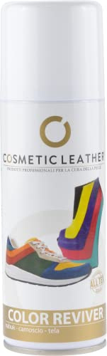 COSMETIC LEATHER Spray ravvivante Scarpe camoscio Tela e Nabuk Rinnova il Colore Nero Protegge e Ravviva asciugatura Rapida Risultato Duraturo 200 ml