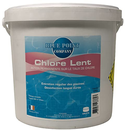 Chlore Lent Galets Piscine – Traitement avec Action permanente sur Le taux de Chlore/Galet de Chlore 250G, désinfection et Anti-algues – Produit pour Entretien Eau Piscine (5KG)