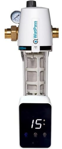 WatPass® | Rückspülfilter & Druckminderer DN 25/1 | mit Manometer und Rückspülautomatik | Filtert Rost, Sand, Kalk und andere Partikel | Verbesserung der Wasserqualität