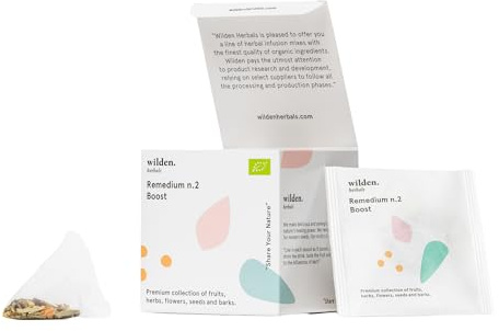 Wilden Herbals Remedium n.2 Boost - Tisane Antioxydante - Mélange Harmonique de Gingembre et de Poivre pour Booster votre Energie -10 Sachets