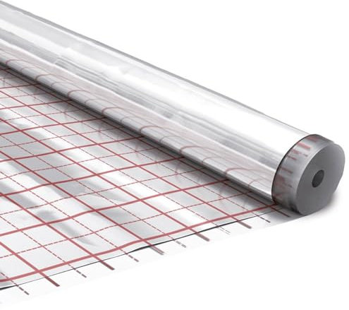 HAUSA Pellicola isolante ISOFLOOR per riscaldamento a pavimento, 50 m, efficiente isolamento termico sotto sistemi di riscaldamento a pavimento, pellicola di alluminio, isolamento a pavimento con