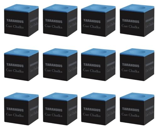 TARANDUS Billiard Cue Chalk, 12-Pack of Pool Cue Chalks, Billiard Pool Table Accessories for Home/Tournament Use (4 Colors Pool Chalk Available) (Blue)