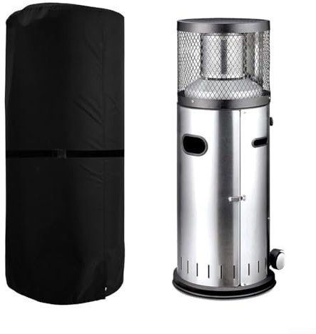 Abdeckung für Gartenheizer, robuste Gas-Pyramiden-Terrassenheizungsabdeckung, winddichte Outdoor-Abdeckung mit verstellbarer Kordel, 61 x 96,5 cm (schwarz)