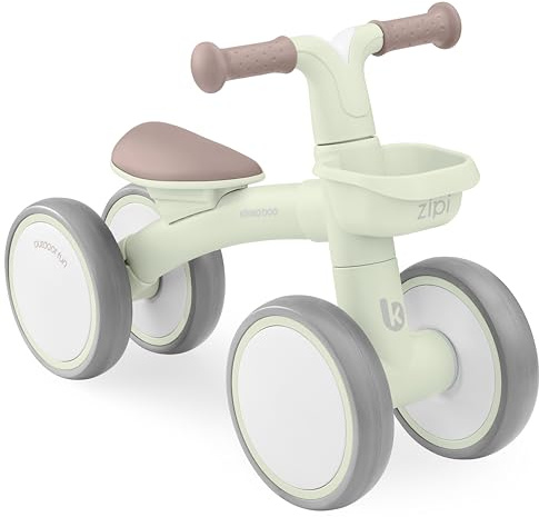 KikkaBoo Bicicleta Sin Pedales ZIPI, Correpasillos Bebé 1 Año, Bicicleta Equilibrio, Bici Bebé con Canasta, Ajustable, Juguete para Niños, Regalo Bebé, Menta