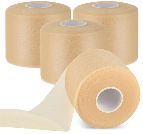 Cinta de espuma de 4 rolls, cinta de pre-envoltura, cinta deportiva de espuma, cinta de béisbol, banda atlética para tobillos, cintas para la cabeza, cinta de pre-envoltura transpirable, para muñecas