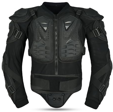 Leatherick Chaqueta protectora para motociclistas: armadura completa con protector de pecho para hombres y mujeres. Ideal para motocross, cuatrimotos y otras actividades todoterreno (S)