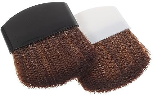 PACKOVE Brochas Portátiles para Maquillaje de Base y Rubor, 2 Piezas Cerdas Suaves, para Uso Profesional y Personal en Mujeres y Hombres