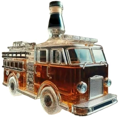 Teksome Vinkaraff – bilglas vinflaska sprit karaff, alkoholdispenser för hylla bar drycker bourbon brandy Tequila Vodka män fars dag födelsedag middagar bröllop