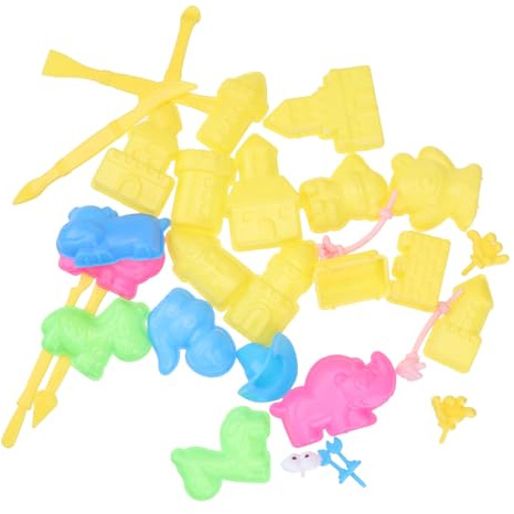 SOPOTUTU Juego de 30 Moldes de Arena Educativos para Niños, Plástico Resistente y Compatible Cualquier Tipo de Arena, Adecuado para Playa y Juegos al Aire Libre