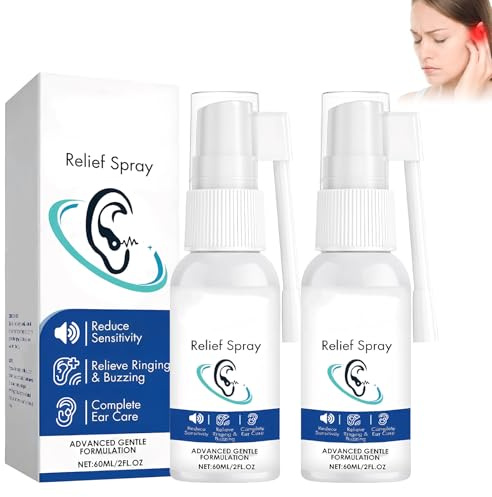 2 Pcs Spray Oreille Nettoyant,60ml Spray Auriculaire,Fluide De Soin Des Oreilles,Compact Pratique Conception Pratique Nettoie Douceur Cérumen Maintient Oreille Propre,Pour Soin Quotidien Voyage Bureau