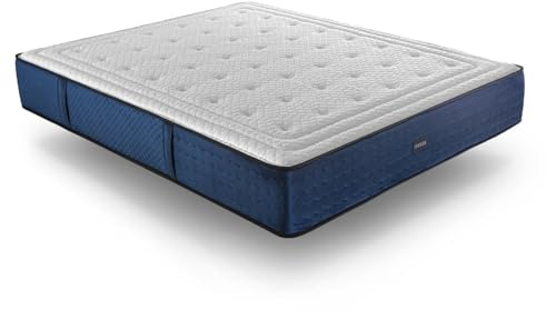 SHAULA Colchón de muelles ensacados Celestia Latex Natural 4 CM 150x200 cm, 30 cm Altura, Reversible, Firme, Transpirable, Independencia de lechos, Certificado OEKOTEX