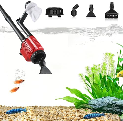 Aspirador eléctrico para acuario, limpiador eléctrico de grava, cambiador de agua eléctrico multifuncional para acuario, aspirador para cambio de agua, lavado de arena, filtrado y circulación de agua