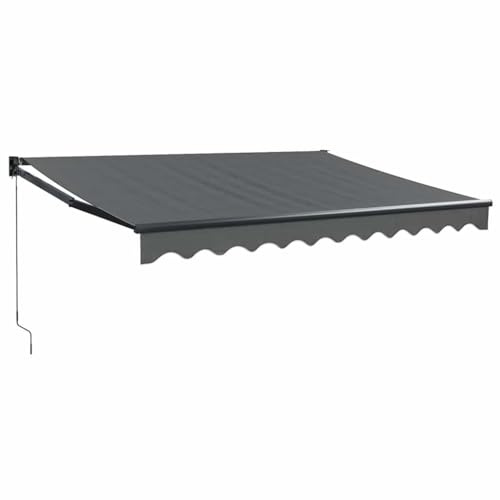 Xhnifbn Tenda da sole con braccio articolato, 3,5 x 2,5 m, retrattile manuale, con manovella, robusta protezione solare in alluminio e poliestere, per terrazza, balcone e giardino
