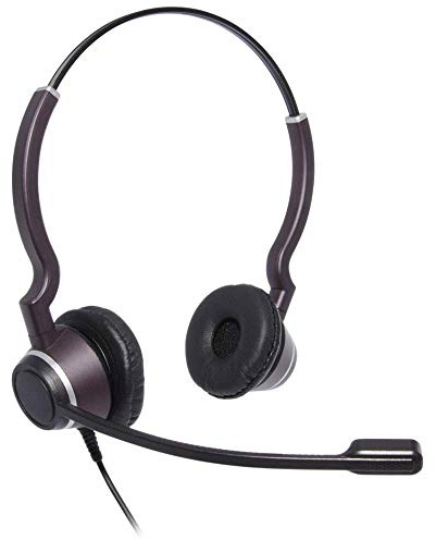 JPL Headset HAC-2 Binaural, Corded, Professional Office / Contact Centre, HAC Compatible, (QD) Quick Disconnect System, Suitable for Hearing Aware & Hearing Impaired Users - Black