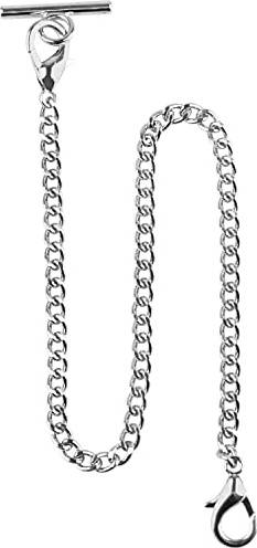 Alwesam Pocket Watch Chain Albert T-Bar Chain Antique T Shaped Hanging Watch Chain 15 Inch Single Link Vest Belt