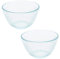 Pyrex 7401 3-Cup Sculpted Glass Mixing Bowls - 2 Pack