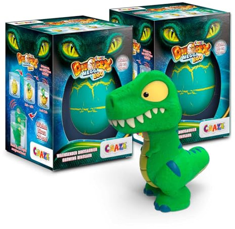 MEGGA EGG Craze DINOREX, Pack 2 Huevos Dinosaurio, Dinosaurios de Juguete para incubar Que Crecen en Agua, Huevos de Pascua con Sorpresa de Dinosaurio
