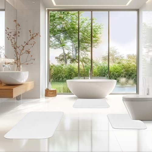 TA&MA Badezimmerteppich Set | Badteppich rutschfest waschbar - Badvorleger für das Badezimmer - Badematten & Badteppiche schnell trocknend