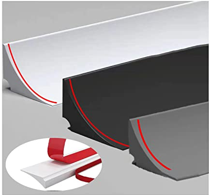 Schwallschutzleiste 100cm doppelseitiges Klebeband Silikon Wasserstopper Dusche Selbstklebend (Grau1M)