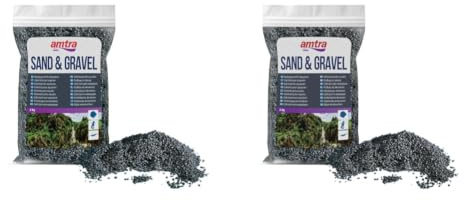 Amtra Quarzo Ceramizzato Nero - Sabbia per acquari al Quarzo fine, per Acqua Dolce o salata, Grano 2-3 mm, Quantità 2KG (Confezione da 2)