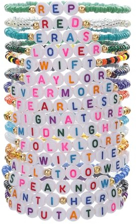 MisFun 16 Bracciali Taylor, braccialetto Dell'Amicizia, Ispirati All'Album Taylor, Colorati, Fatti a Mano, per Taylover, Donne e Ragazze