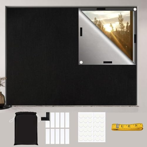 Wintfarm Tenda a rullo oscurante senza fori, 300 x 145 cm, protezione solare per finestra senza fori, con nano-adesivi, taglio libero