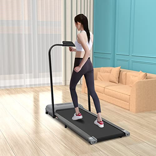 Löpband vikbart för hemmet 2240 W Treadmills LED-skärm – ultraplatt promenaddyna under skrivbordet – robust och hållbar – 1–6 km – med stötdämpning och halkfri svart