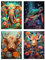 FLAJZ Diamond Painting, 4 Stück Diamond Painting Erwachsene, Diamond Painting Set für Erwachsene und Kinder, Mosaikherstellung Für Wohnzimmer, Schlafzimmer, Büro, Wand, Heimdekoration