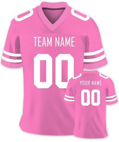 FwSYouMAI Personalizzata Maglietta da Football Americano Uniformi Nome della Squadra Personalizzato per Uomo e Donna e Bambino