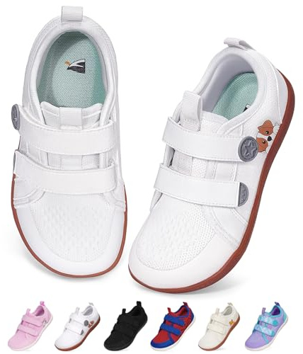 BibYuga barfotaskor barn breda barfotaskor pojkar flickor minimalistiska sneakers mjuka tofflor halkfria traillöparskor | med fotvalvsstöd
