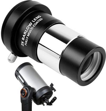 Objektiv für Teleskop - 1,25 Zoll Vollbeschichtetes Gewinde Kamera Connect Interface Lupe | Okular-Set für Teleskop | 2-fache Vergrößerung Astronomisches Teleskop Okular | Mehrfach vergütete Metall