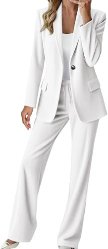 Richymfa Completo da Donna da Cerimonia Estivo Eleganti Tailleur con Pantalone da Donna Aperto Davanti e Lavoro Completa Maniche Lunghe Completi di Pantaloni Elegante con Completo Pantalone/Gonna