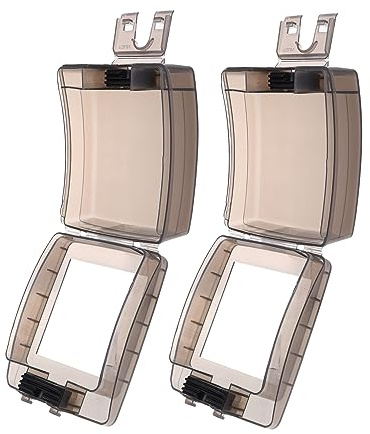 FUTUREORYY 2juegos Cubiertas Protectoras Impermeables Para Enchufes y Interruptores Carcasa De Pc Resistente y Aislante Seguridad Para Exteriores Como Baño Cocina Balcón y Jardín