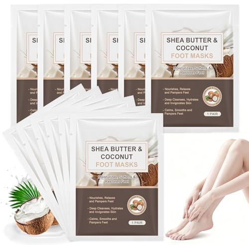 12 Pairs Feet Masks Foot Mask Socks Foot Moisturiser Socks Deeply Moisturizes and Nourishes Removes Dead Skin Cells and Repairs Rough and Cracked Skin