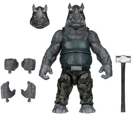 McFarlane Teenage Mutant Ninja Turtles (Page Punchers) Rocksteady Figura de acción de 5 Pulgadas con Juguetes de cómic