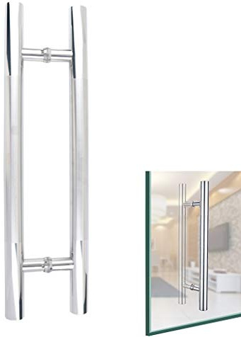 Maniglia per porta scorrevole in acciaio inossidabile con tubo rotondo in vetro, per uso interno/esterno, parti di ricambio per doccia e bagno, 600 × 360 mm