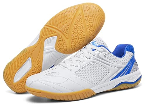 Zapatos de Bádminton Mujer, Zapatillas de Voleibol Indoor Antideslizantes, Zapatillas de Sala Ligeras Transpirables con Amortiguación, Ideal para Bádminton Voleibol Squash y Tenis de Mesa