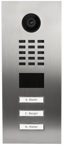 DoorBird D2103V IP Video Türstation für 3 Wohn-/Gewerbeeinheiten | Video-Türsprechanlage mit 3 Ruftasten, RFID, HD-Video, Bewegungssensor, in Edelstahl V2A