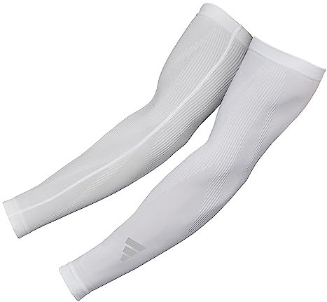 adidas ADSL-13023WH Mangas de compresión, Adultos Unisex, Blanco, S/M-20-35 cm Alrededor del bíceps