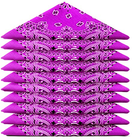 Karl Loven EL BANDANA - Lote de bandanas 100% Algodon de primera calidad Paisley Panuelo Cabeza Cuello Bufanda - Juego de 5 Orquídea (Modello Mandala)