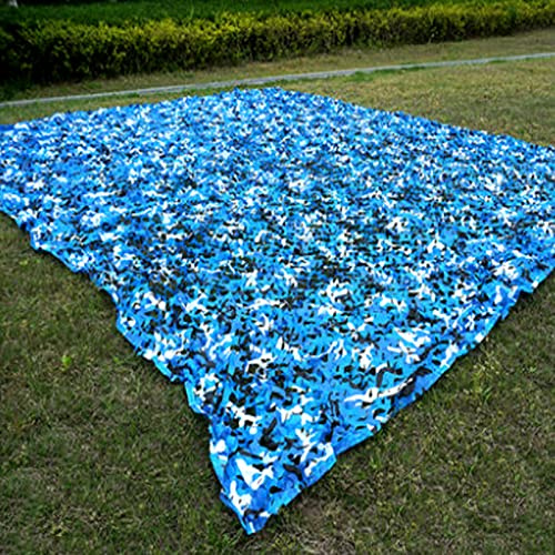 Geovne Blue Camo Netting,Perfect Camouflage Net,Army Blinds Nets,Military Net,Sunshade Fence Net,Great for Outdoor Hunting,Photography,Camping,Party Decoration,with Grid (3x5m(9.8x16.4ft))