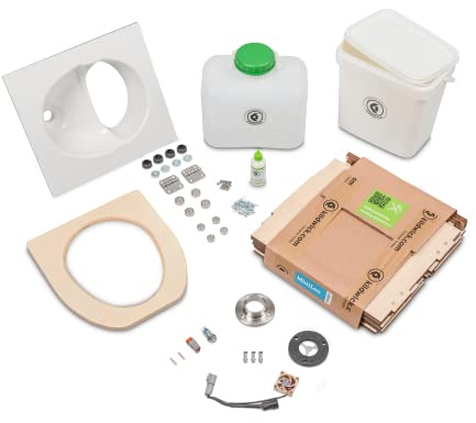 Kildwick MiniLoo Bausatz Campingtoilette/Komposttoilette, Trockentoilette, robust, nachhaltig, ohne Chemie und Wasser, autark (mit 12V Lüfter, weiß)